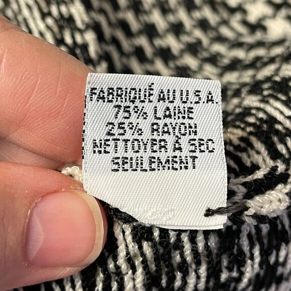 Vintage Alnoral Academia Houndstooth Old Money Cardigan Sweater Sz L Wool Blend - Picture 11 of 11